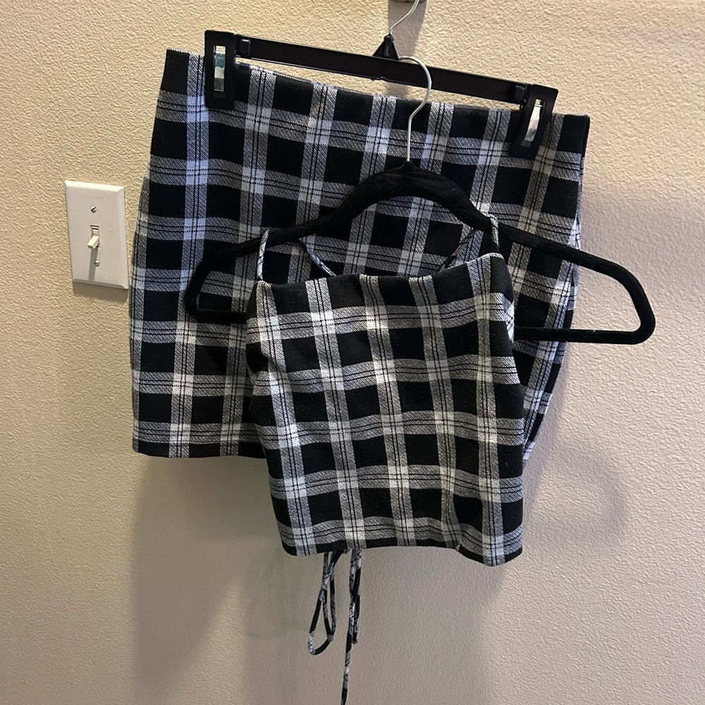 Two piece crop top & mini skirt